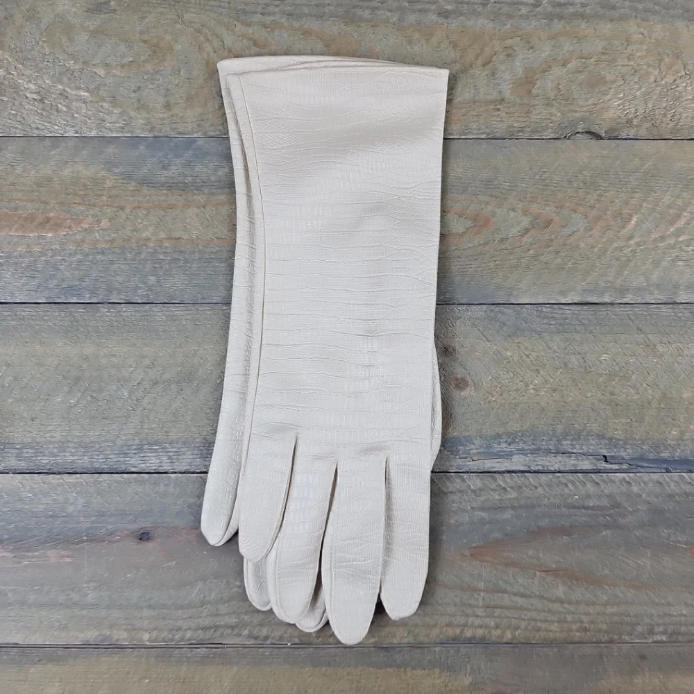 Vintage Hansen Women's Stretch Faux Reptile Gloves NEW